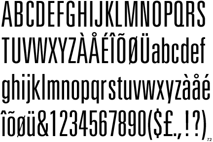 Univers Condensed Bold font