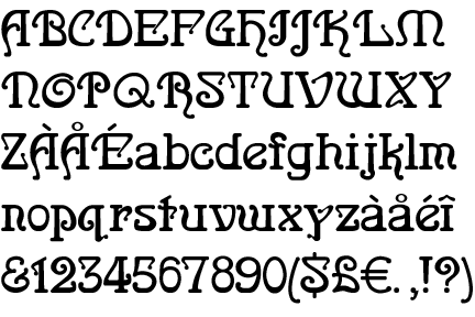 An original font designed in the Art Nouveau style.