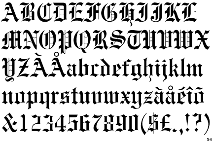 Information about the font Engravers' Old English BT and where to buy it