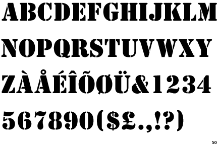 Information about the font Stencil BT and where to buy it Stencil BT 