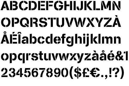 Information about the font EF Arston Stencil and where to buy it