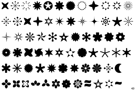 Information about the font FF Dingbats 20 Stars and Flowers and where to 