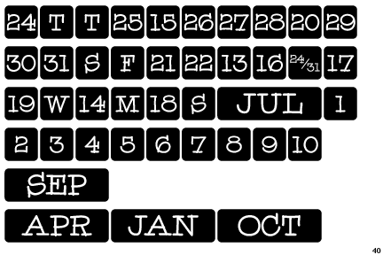 Calendar Font Three