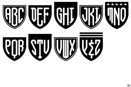 Shield Monograms Three Black