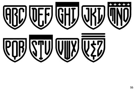 Shield Monograms Three White