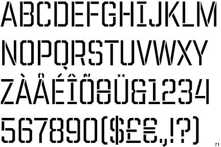 Information about the typeface United Stencil and where to buy it