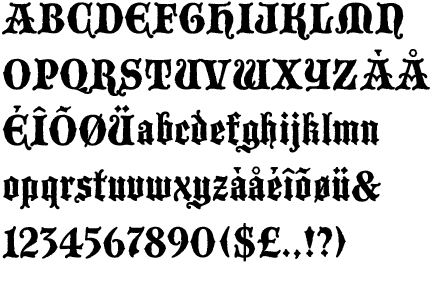 Based on an old English letter style Based on an old English letter style