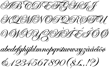 Edwardian Script is easily the most popular choice of font for tattoos where