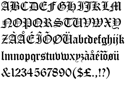 Old English Information about the font Old English and where to buy it