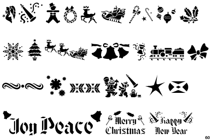 Information about the font Xmas Stencils JNL and where to buy it
