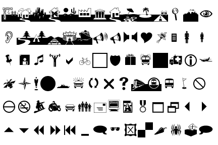 webdings font map