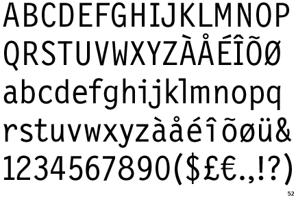 A nonmonospaced typeface based on the monospaced Letter Gothic font