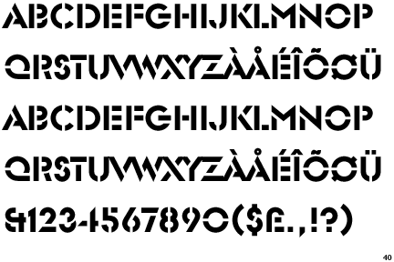 Information about the font Glaser Stencil and where to buy it