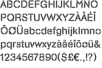 Information about the font Nimbus Stencil and where to buy it