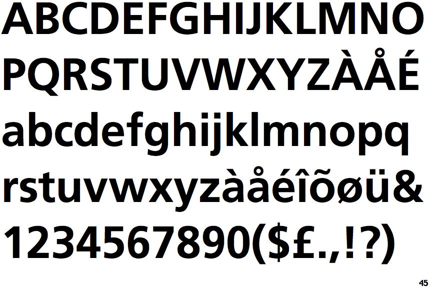 Frutiger Bold Condensed Font