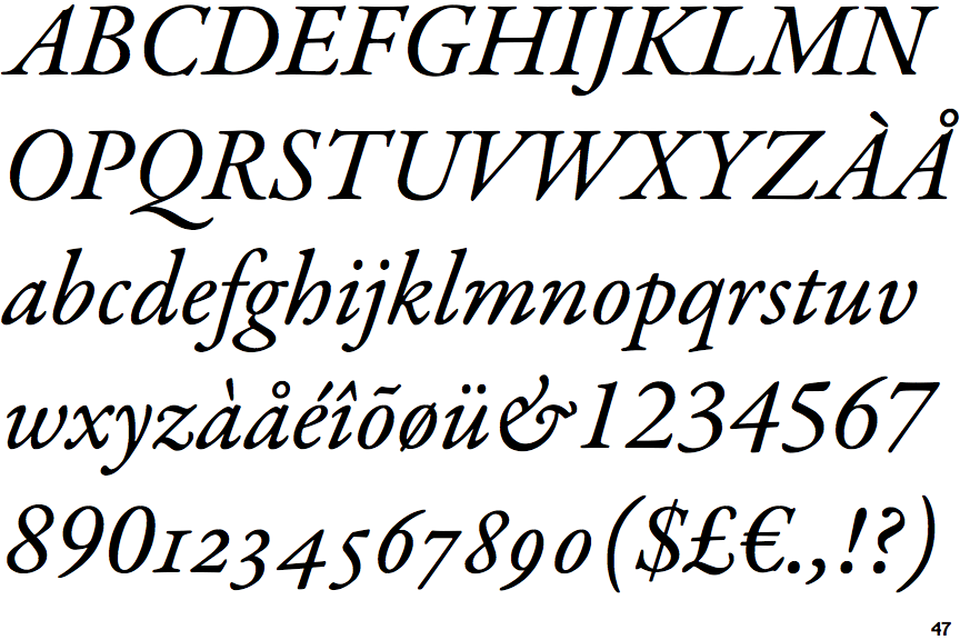 Garamond Premier Italic