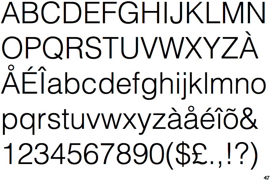 Identifont Helvetica Light