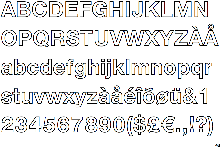 Neue Helvetica Bold Outline