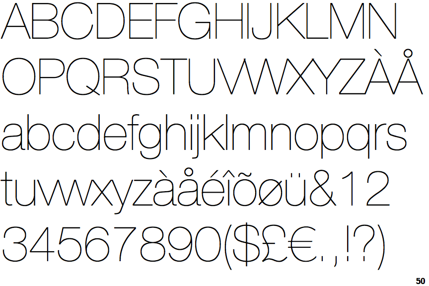 Neue Helvetica Ultra Light