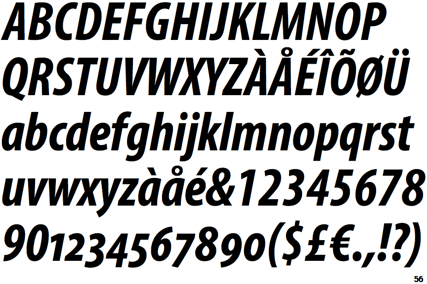 Myriad Bold Condensed Italic