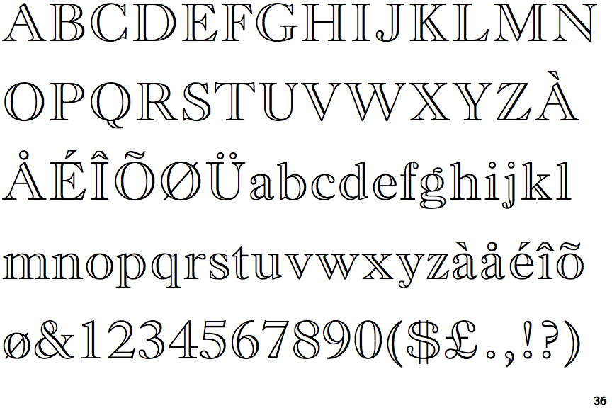 Monotype Old Style Bold Outline