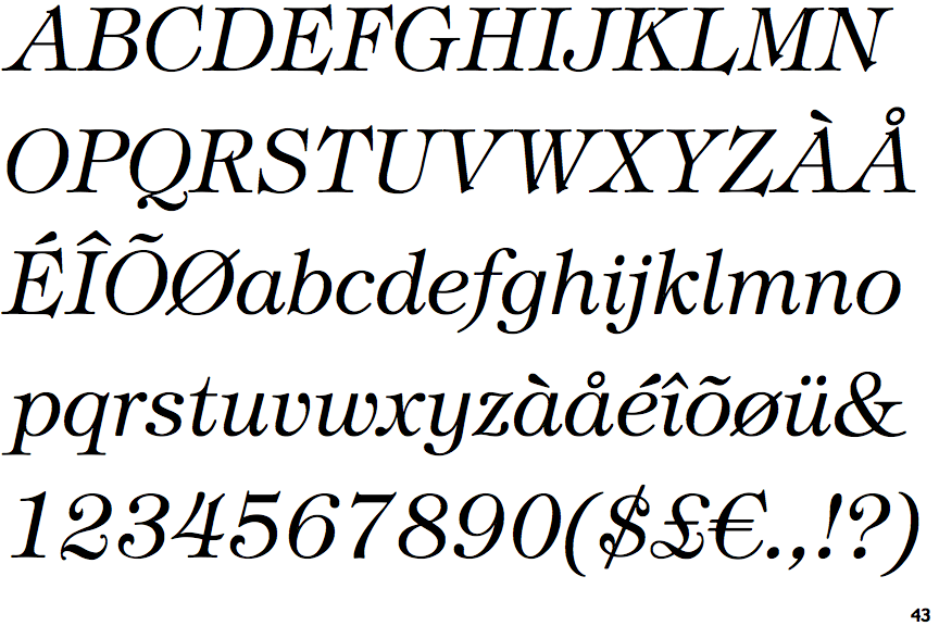 ITC Tiffany Light Italic