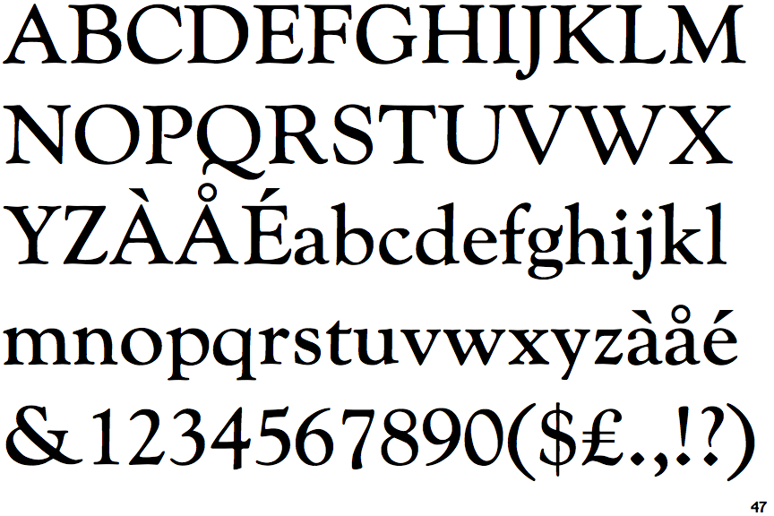 Identifont Monotype Goudy Catalogue