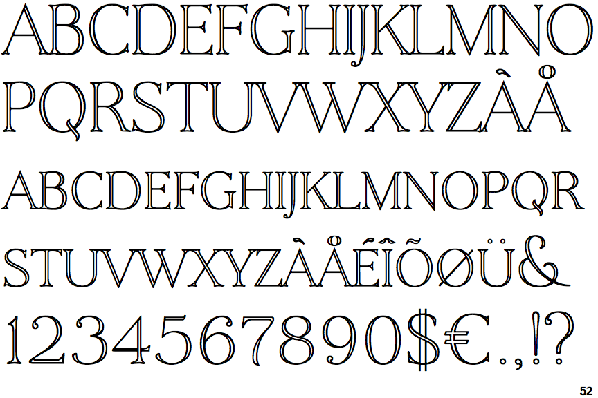 Identifont Baxter Open Caps