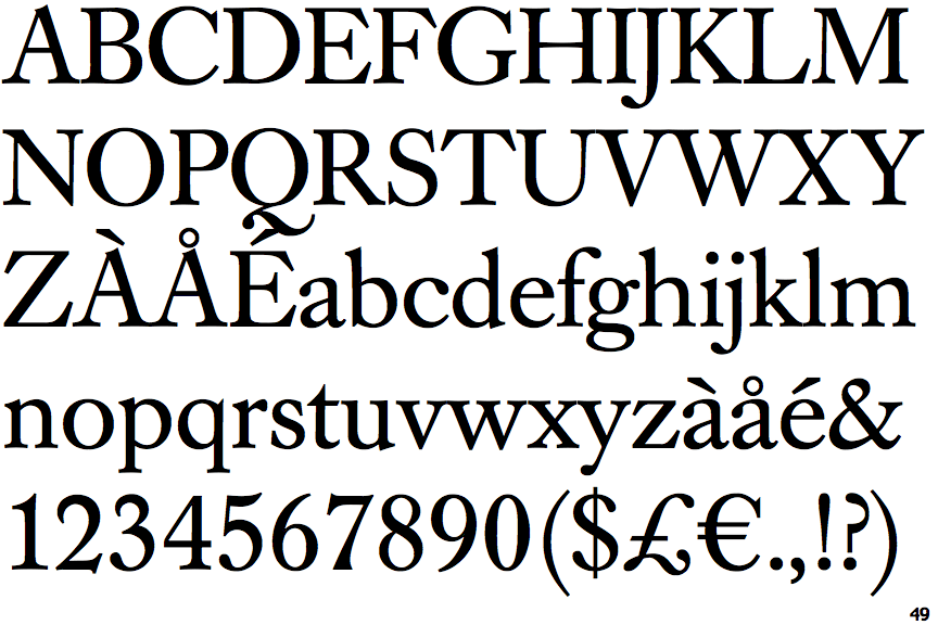 Differences - Berthold Caslon Book & Garamond