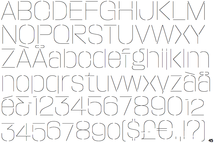 Macrosoma Grotesque Narrow Stencil Hairline