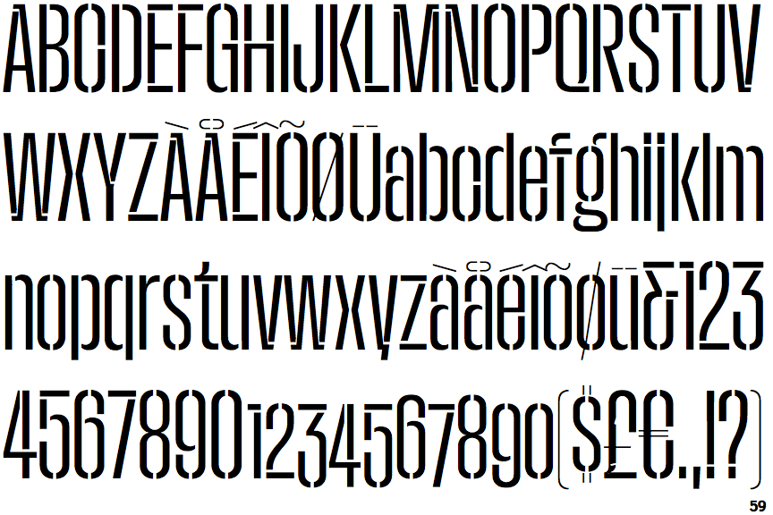 Macrosoma Grotesque Ultra Condensed Stencil Light