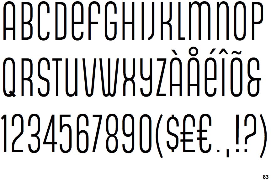 Identifont Gala Condensed