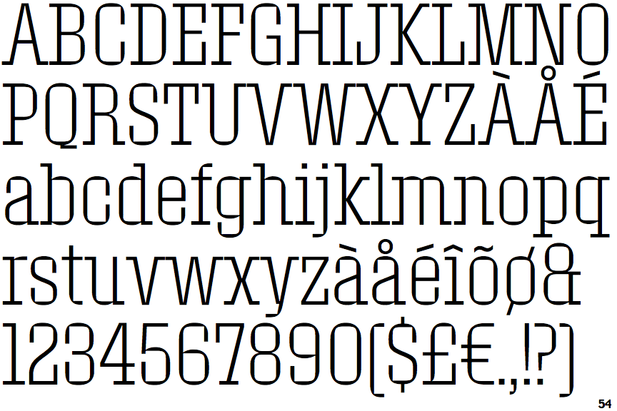 Identifont Roster Condensed Extra Light