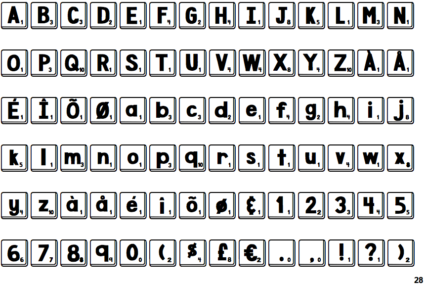 DJB Letter Game Tiles