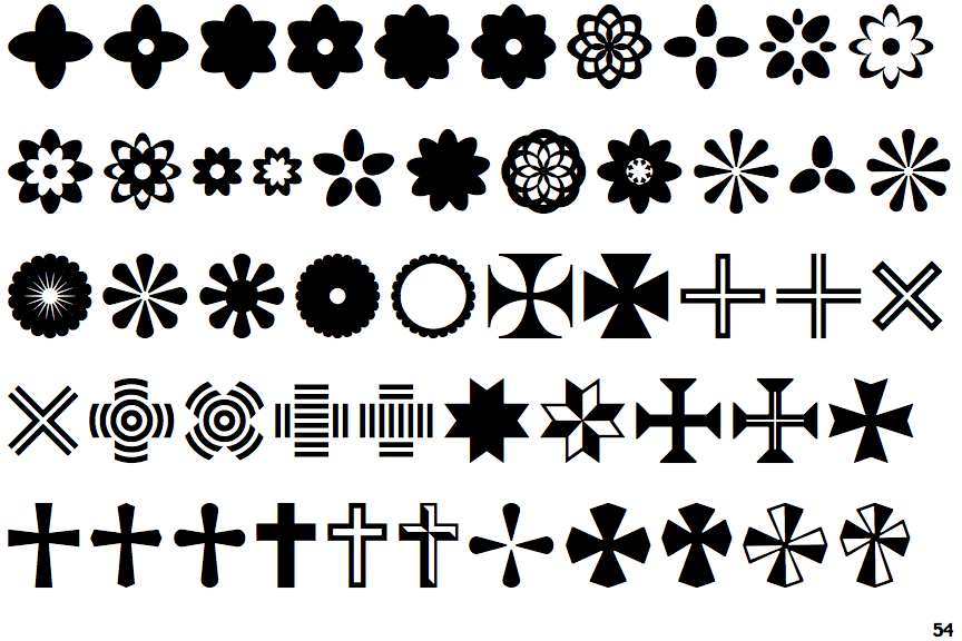 Identifont Acta Symbols Flowers