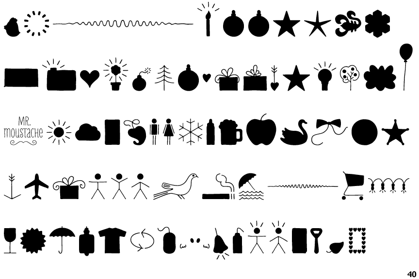 Mr Moustache Dingbats Solid