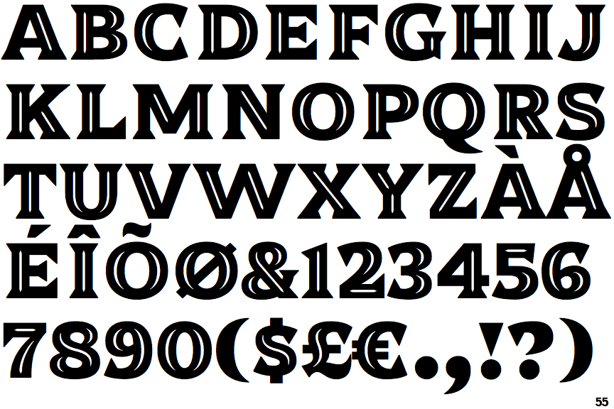 Identifont Dallas Print Shop Serif Inline