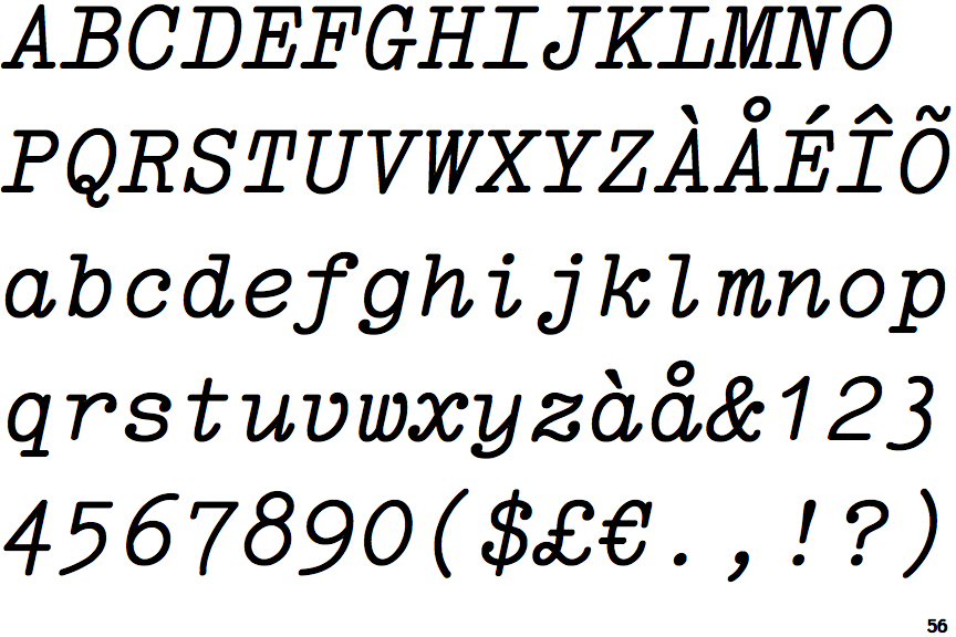 Italian Typewriter Italic