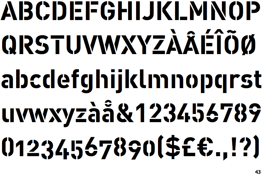 Identifont FF DIN Stencil Bold