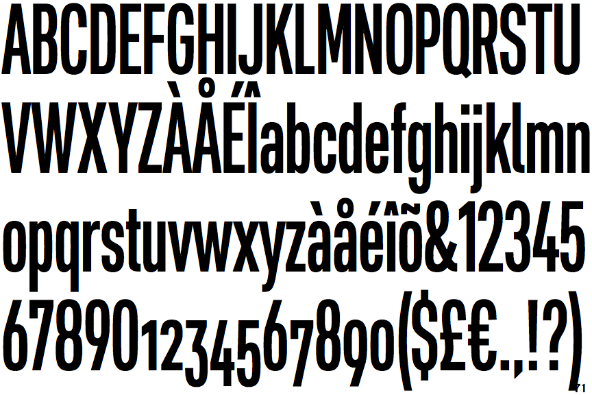 Neue DIN Extra Condensed Bold