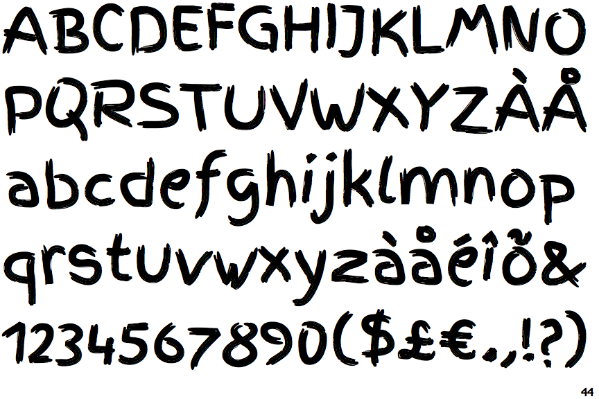 Identifont Finger Paint