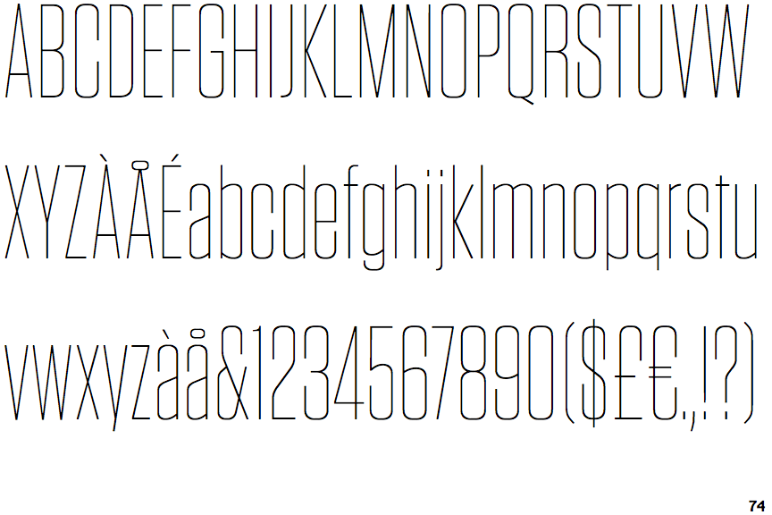 Identifont Tungsten Condensed Thin