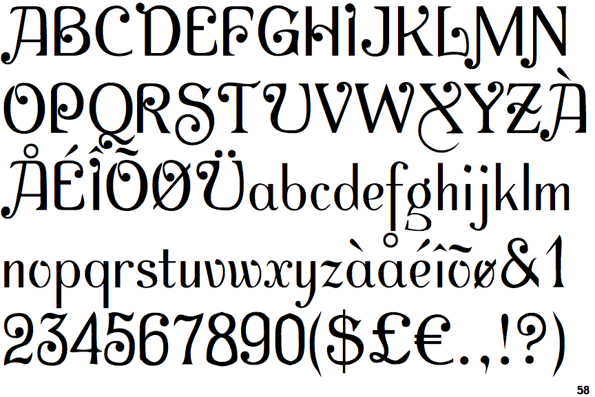 acorn swash font