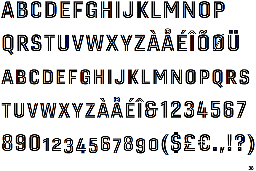 Identifont - Gineso Titling Doubleline Black