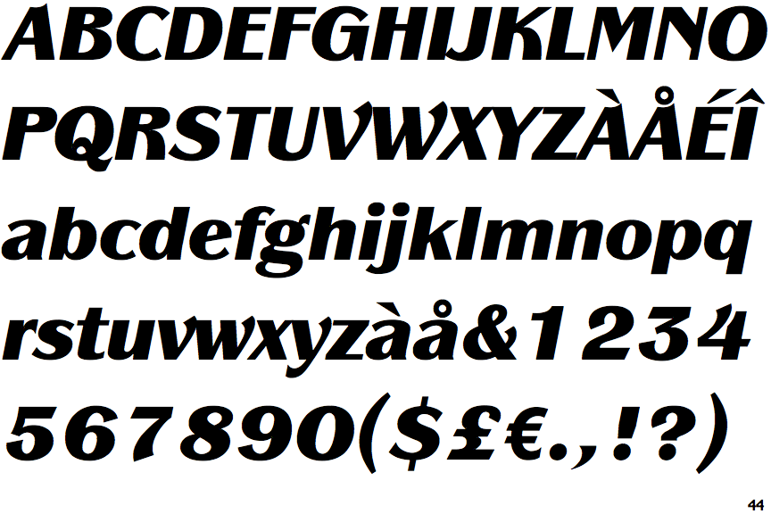 ITC Panache Black Italic