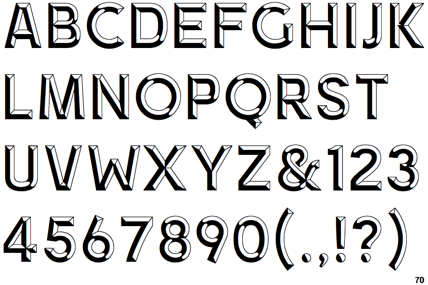Identifont Turn Right Bevel