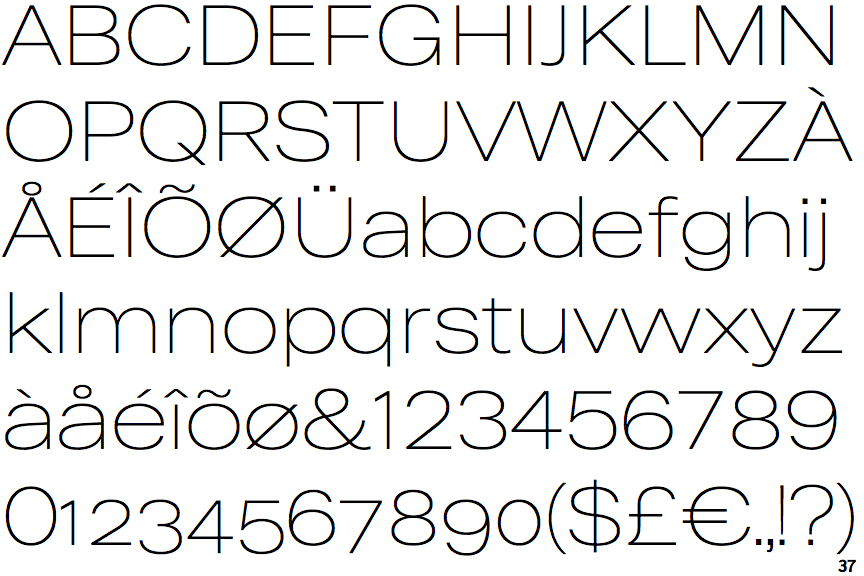 Residenz Grotesk Thin Extra Wide