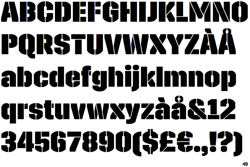Identifont - Trim Stencil