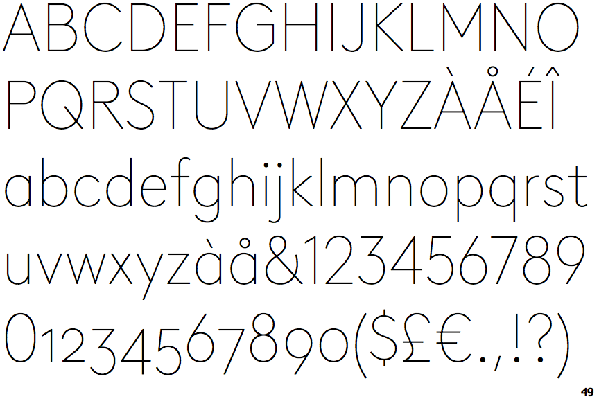 Identifont LL Brown Narrow Thin