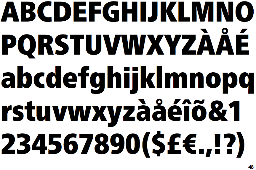 Neue Frutiger Condensed Extra Black